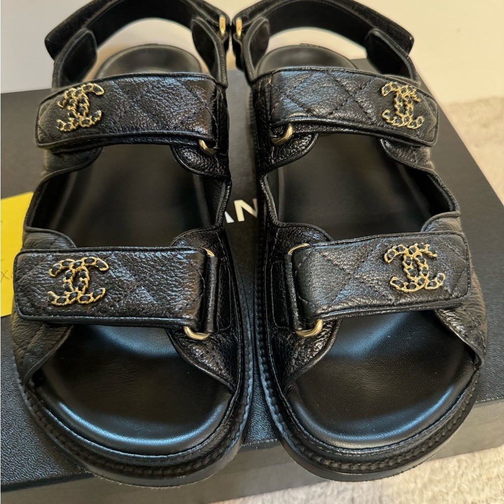 Authentic Chanel Dad sandals size 36